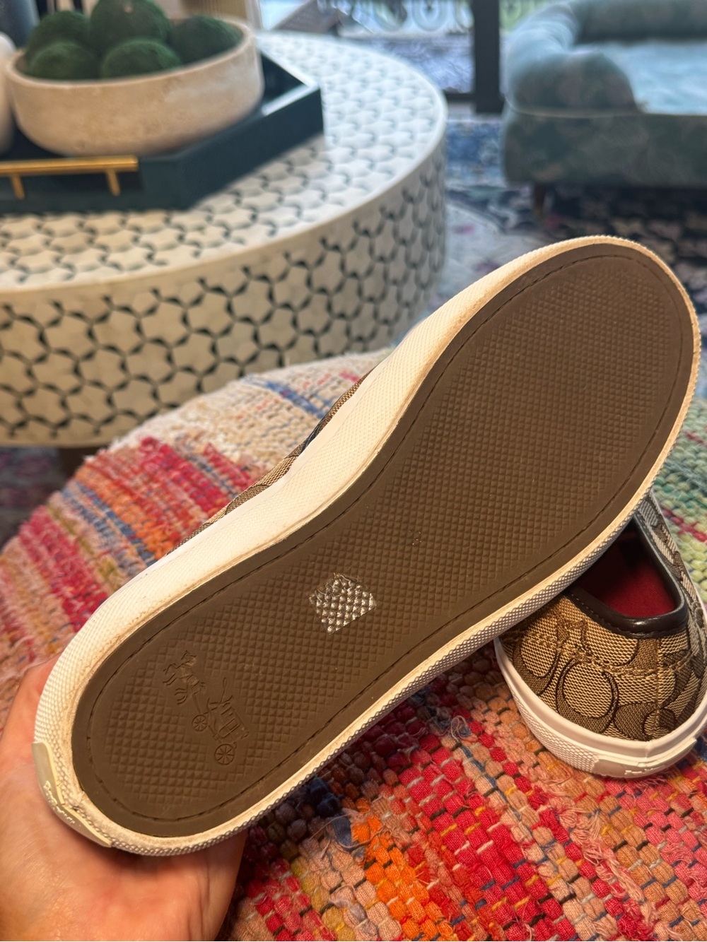 Coach Chrissy Slip-on Sneakers in khaki and brown signature logo - Picture 9 of 9